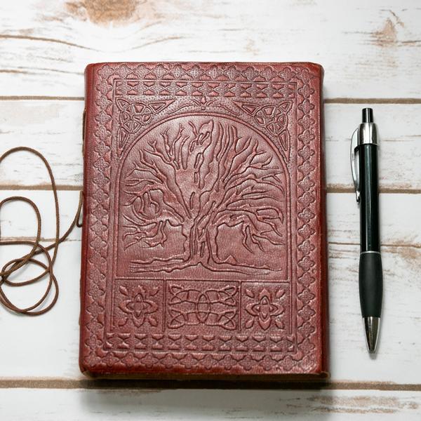 IndiFash - Vintage Beautiful Tree Embossed Unique Design 10″7 Handcrafted Leather Journal/Diary 200 page | 100% Genuine Leather thumbnail 8