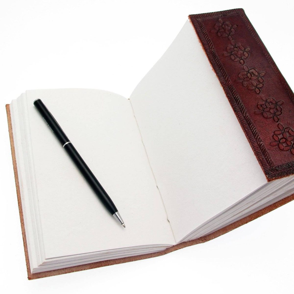 IndiFash - Vintage Water Drop Stone Embossed Unique Design 7″5 Handcrafted Leather Journal/Diary 200 page | 100% Genuine Leather thumbnail 2