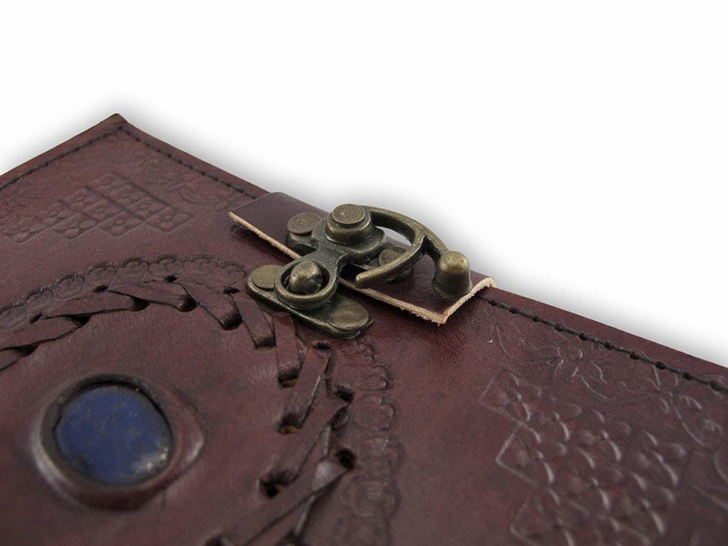 IndiFash - Vintage Water Drop Stone Embossed Unique Design 7″5 Handcrafted Leather Journal/Diary 200 page | 100% Genuine Leather thumbnail 4