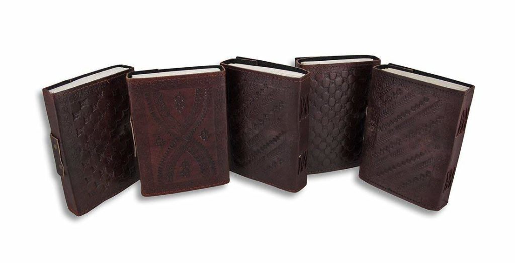 IndiFash - Vintage Water Drop Stone Embossed Unique Design 7″5 Handcrafted Leather Journal/Diary 200 page | 100% Genuine Leather thumbnail 6