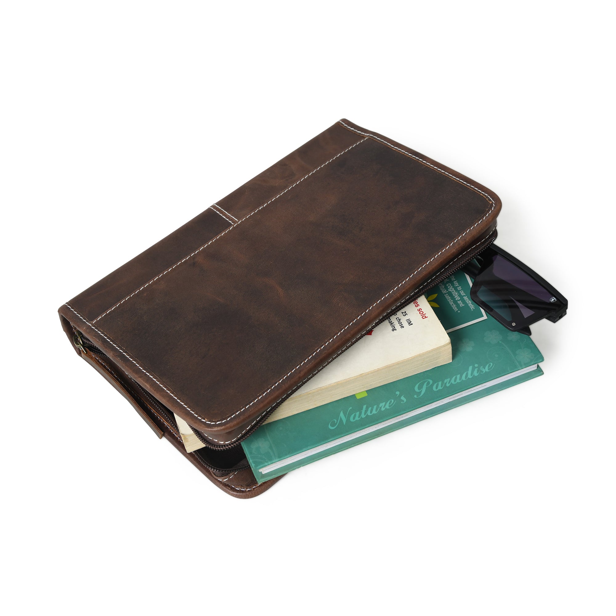 Dark Brown Leather Book Cover thumbnail 4