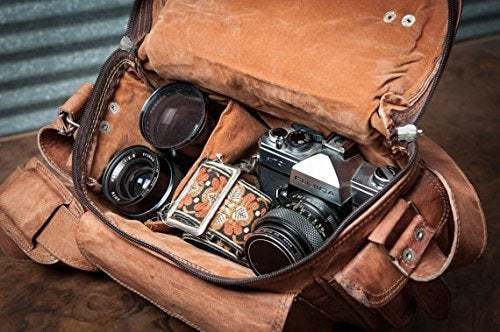 IndiFash - 9 Inch Unique Handcrafted Leather Camera Bag | 100% Genuine Leather thumbnail 2