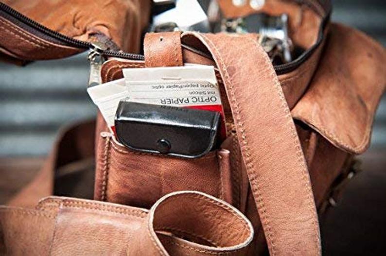 IndiFash - 9 Inch Unique Handcrafted Leather Camera Bag | 100% Genuine Leather thumbnail 5