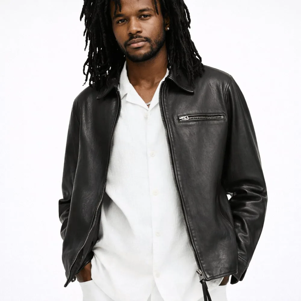 90 Feet Rayahn Genuine Leather Casual Jacket for Men