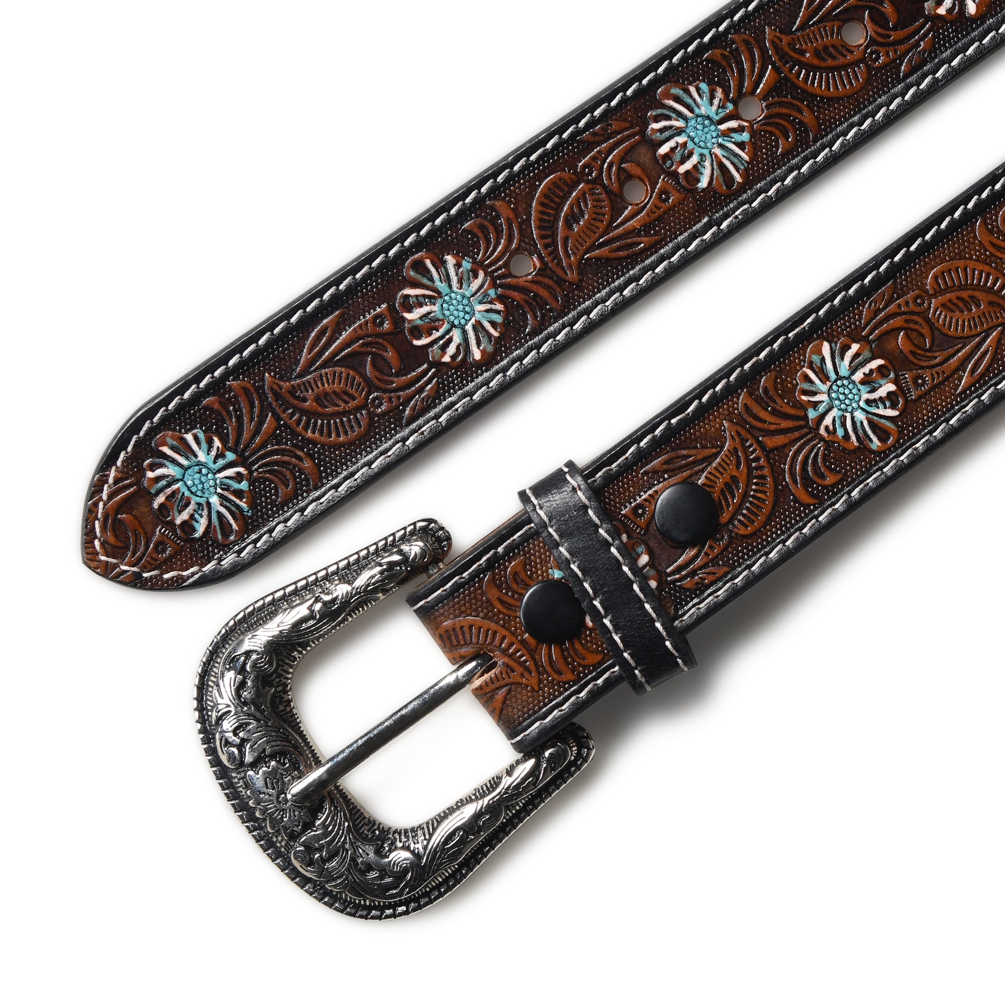 Antique Style Western Leather Belt thumbnail 29