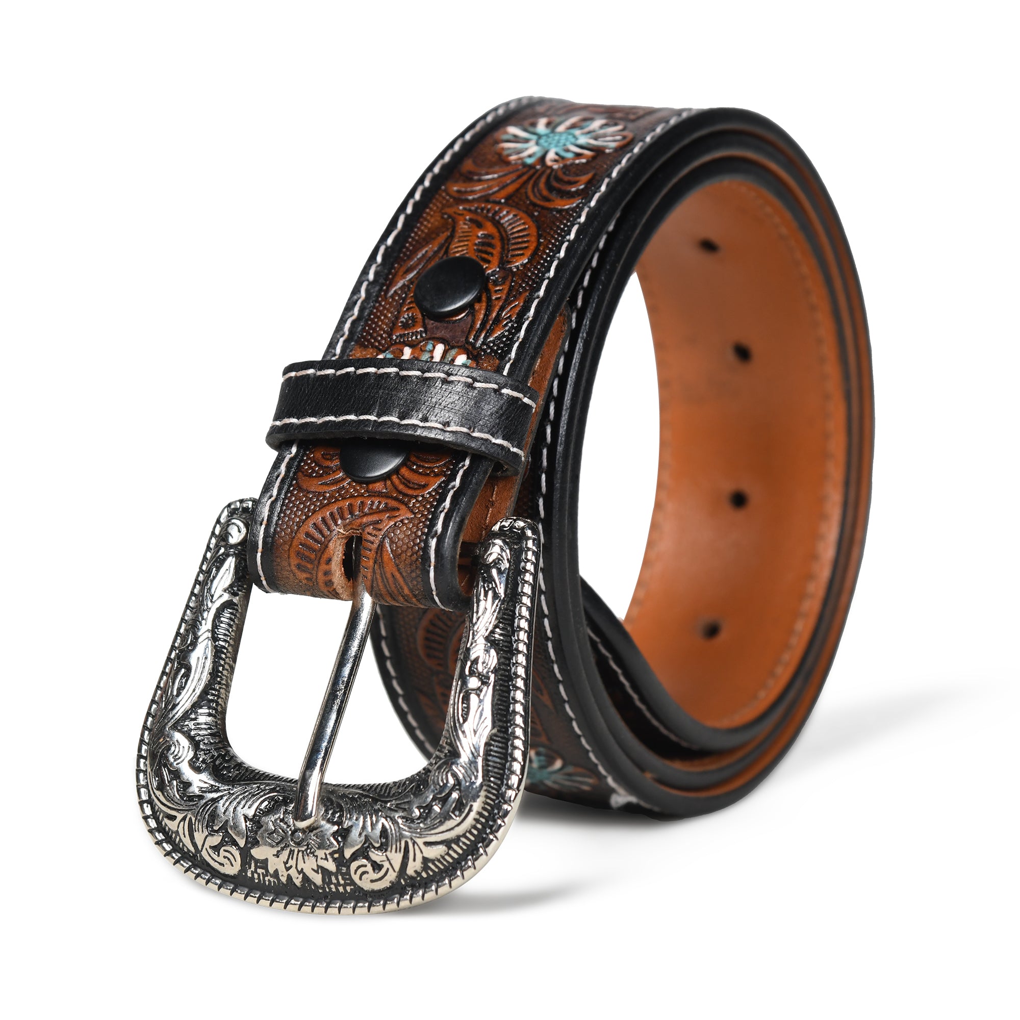 Antique Style Western Leather Belt thumbnail 31