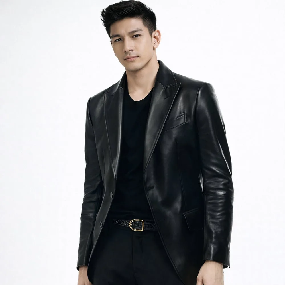 Aryan Lightweight Premium Genuine Leather Blazer Jacket for Men