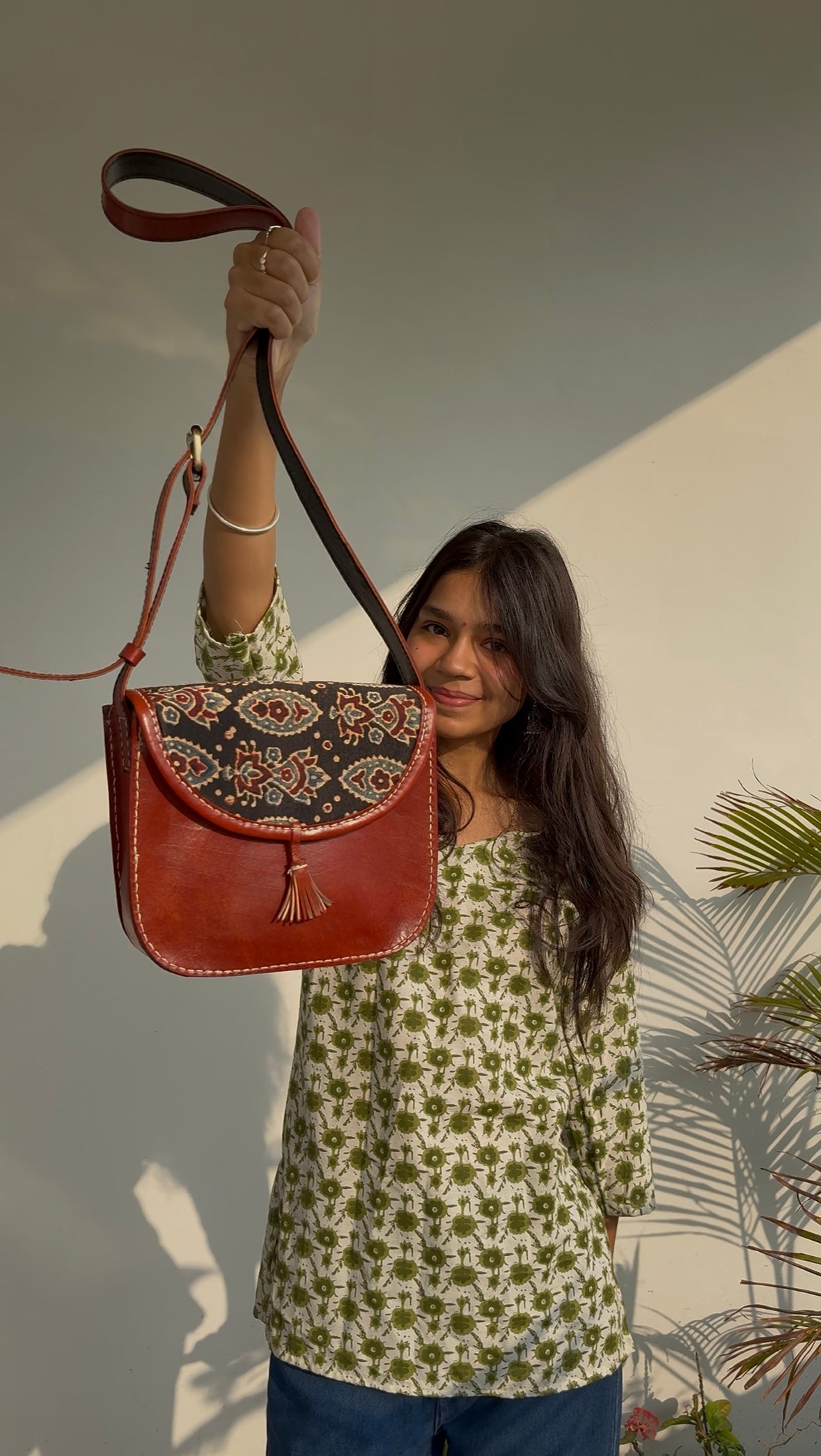 Astounding Ajrakh Ethnic Satchel thumbnail 2