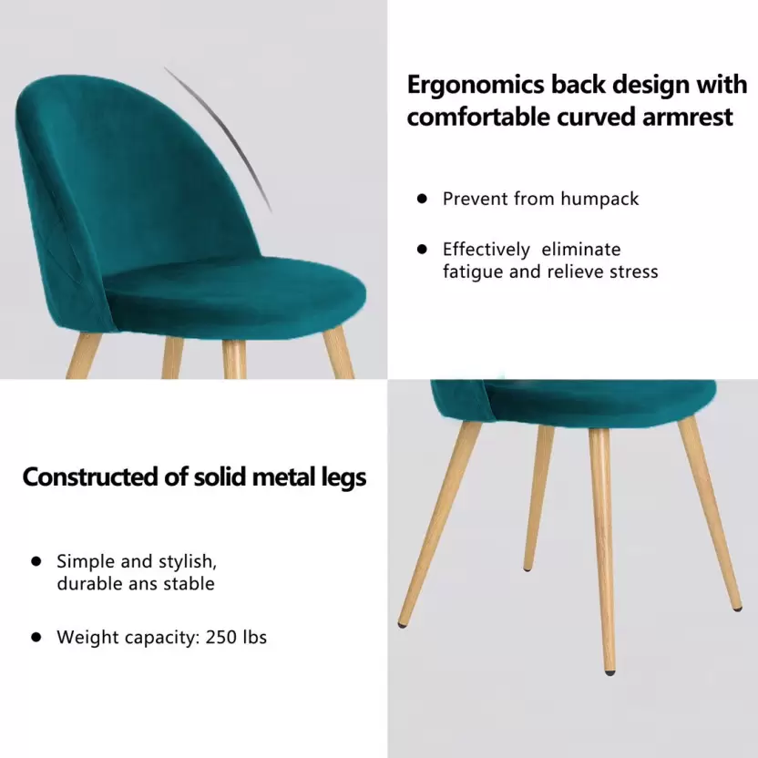 Bar Stools Modern Velvet Swivel petrol blue color thumbnail 6