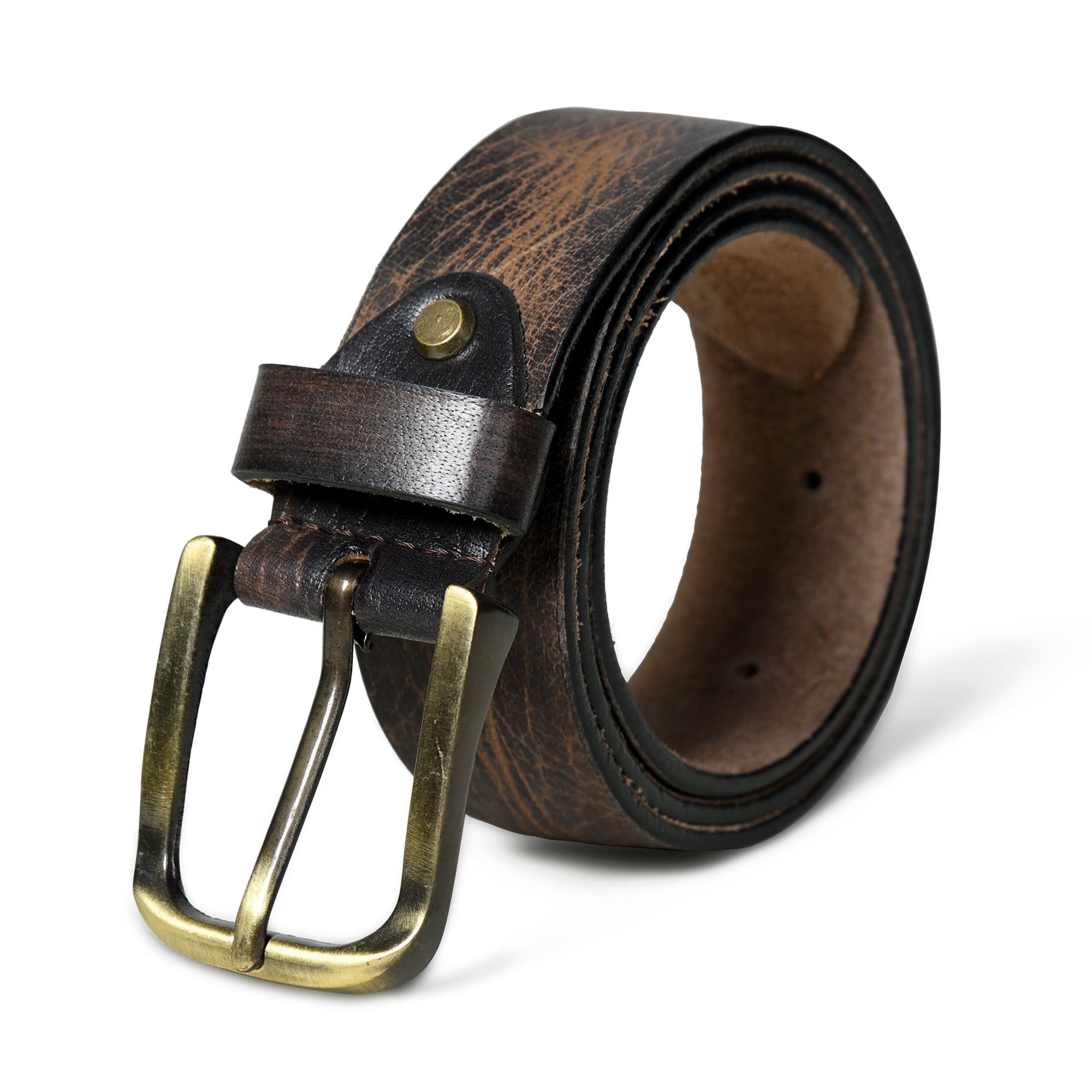 Eden Dark Brown Mens Leather Belt