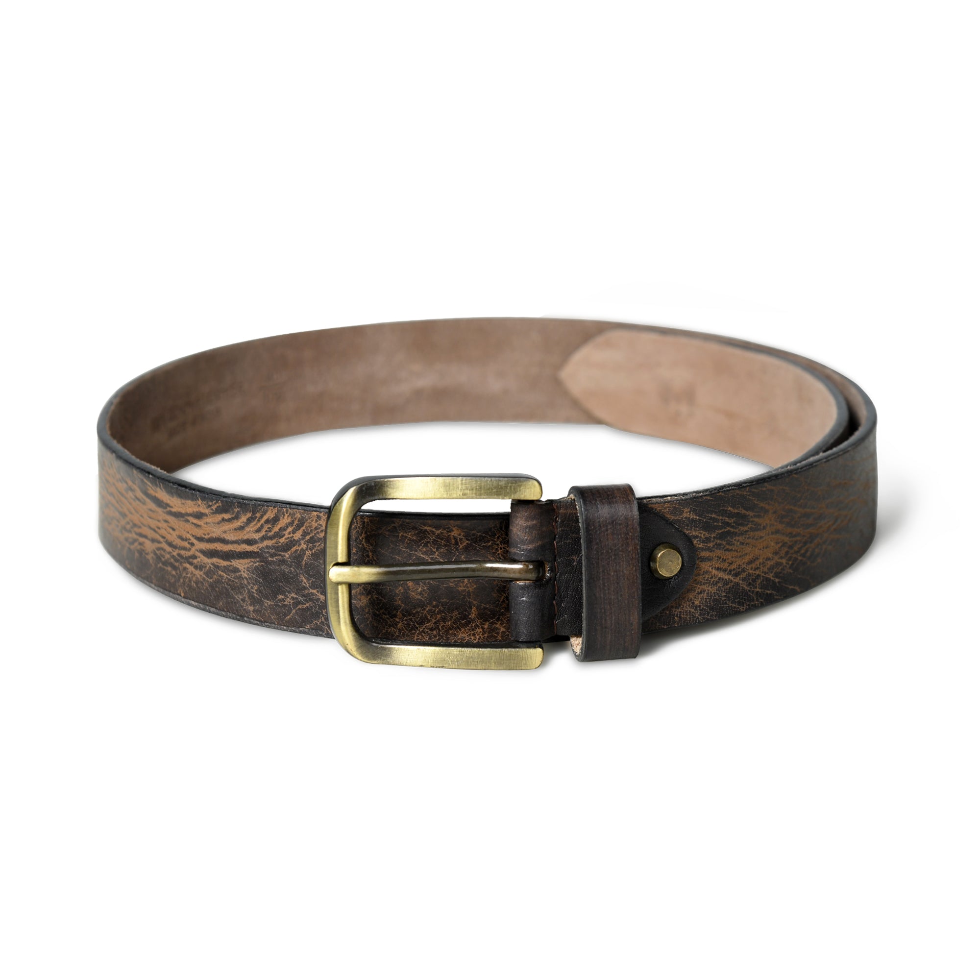 Eden Dark Brown Mens Leather Belt thumbnail 3