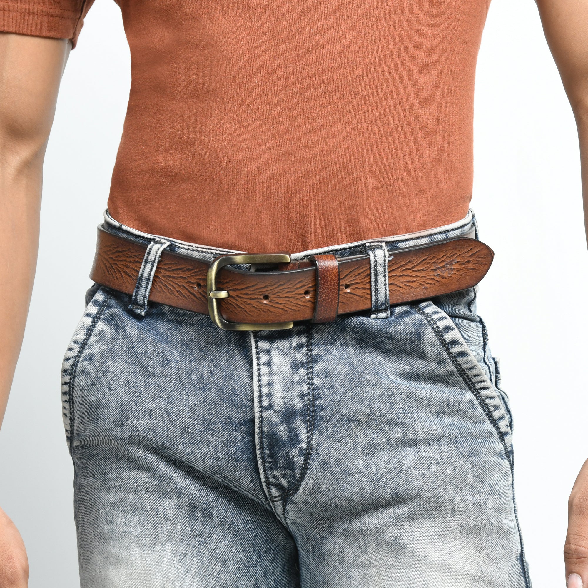 Eden Tan Mens Leather Belt thumbnail 2
