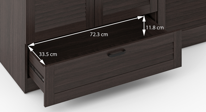 Bennis Three Door Wardrobe - Dark Walnut Finish thumbnail 3