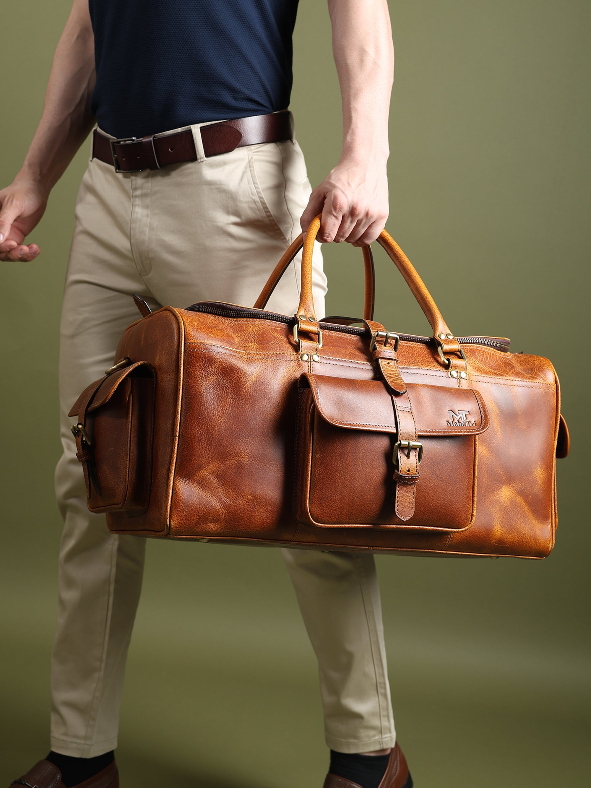 Berlin Leather Weekender Duffle Bag thumbnail 12