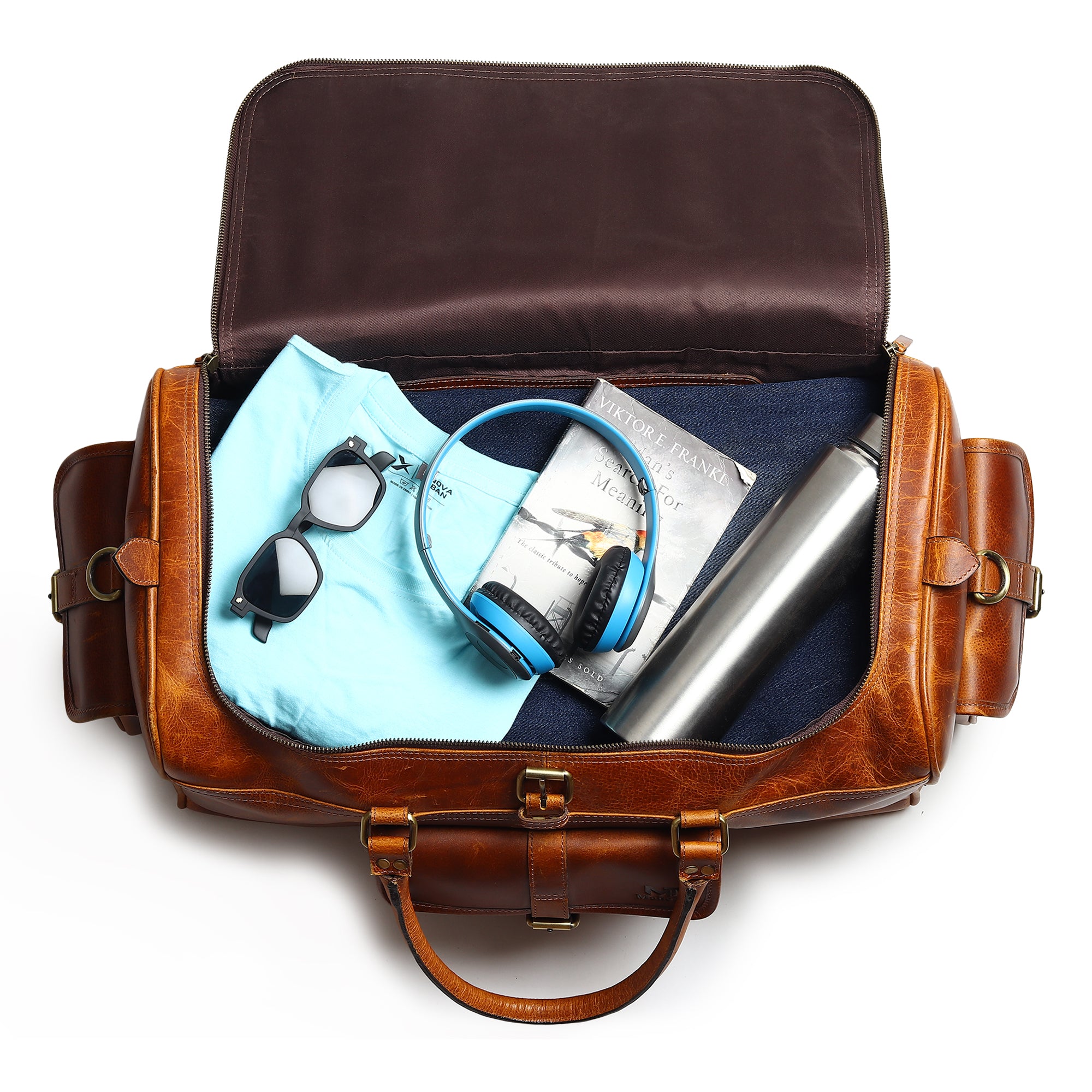 Berlin Leather Weekender Duffle Bag thumbnail 15