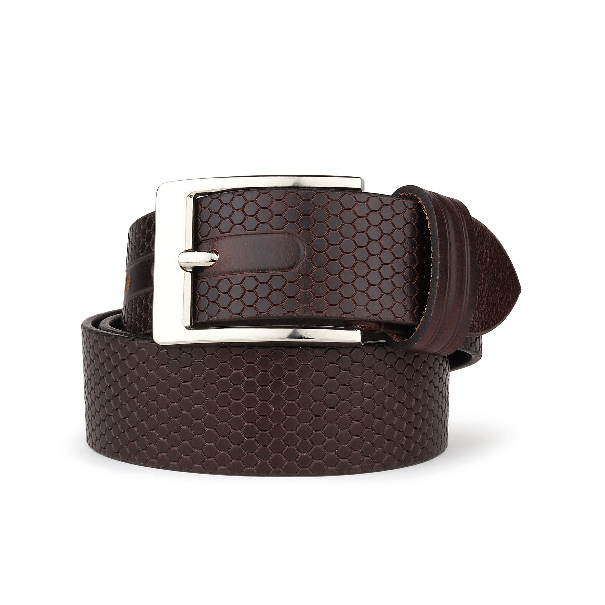 Bison Dark Brown Leather Belt