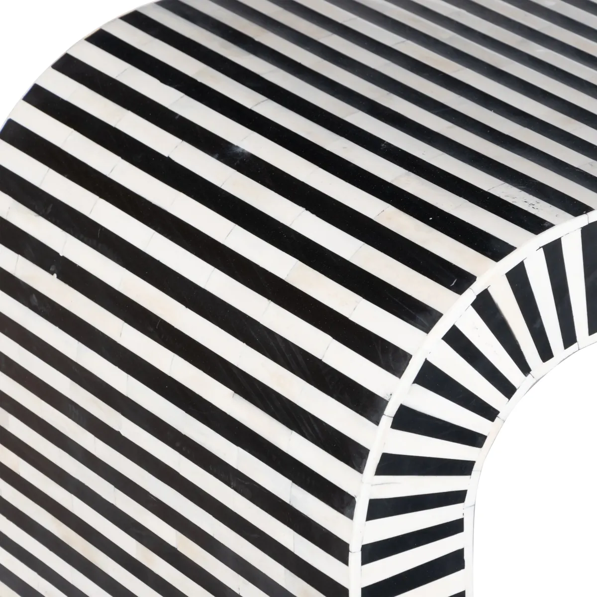 Black and White Striped Bone Inlay Console Table thumbnail 2