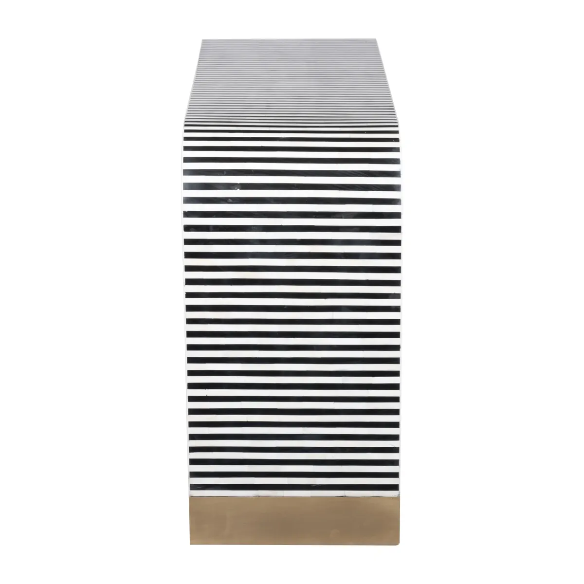 Black and White Striped Bone Inlay Console Table thumbnail 3