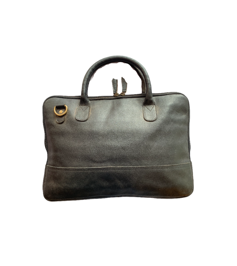 Black color leather buffalo Laptop Bag thumbnail 6