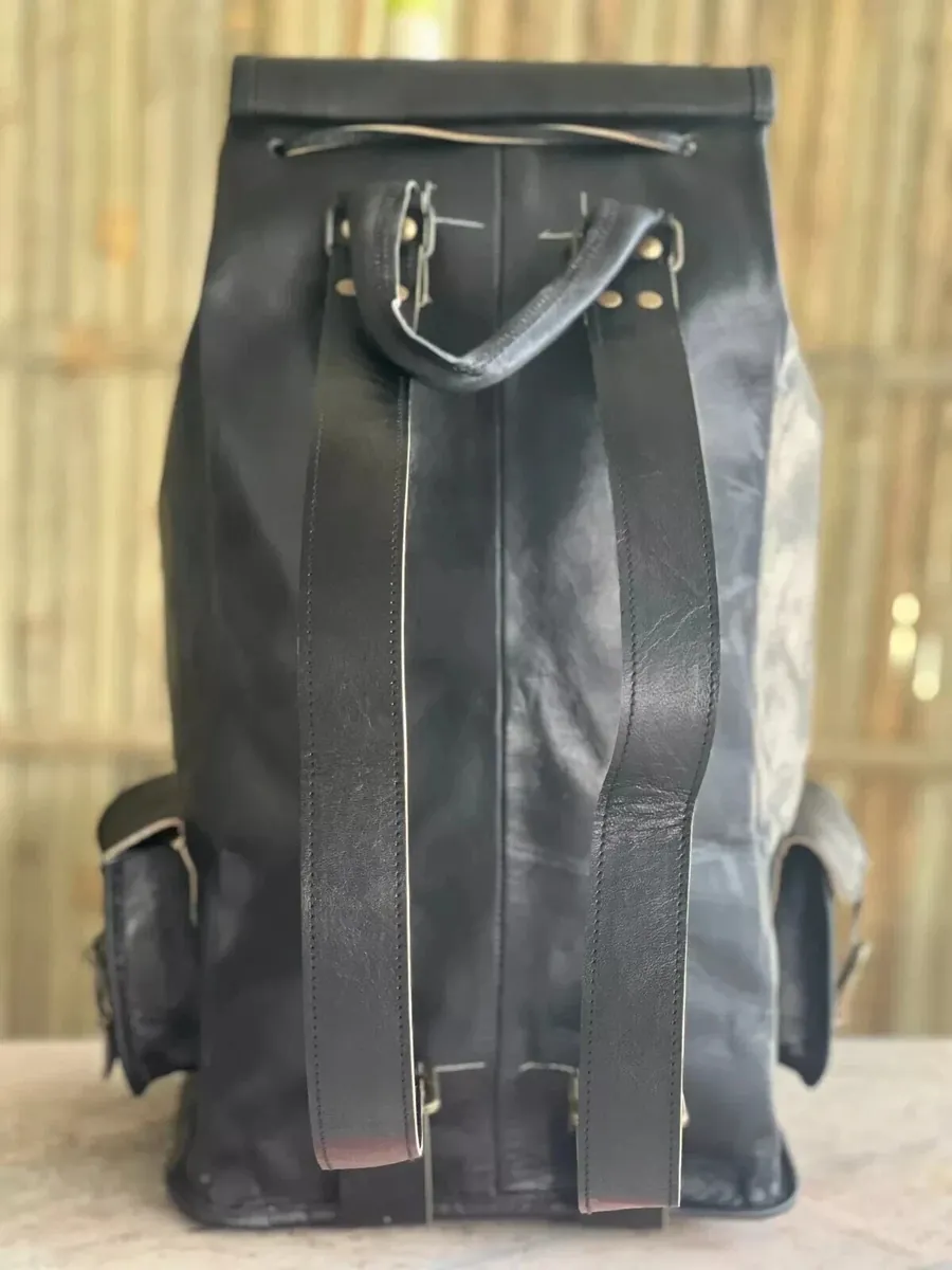 Black Leather Backpack Bag | 100% Genuine Leather thumbnail 5
