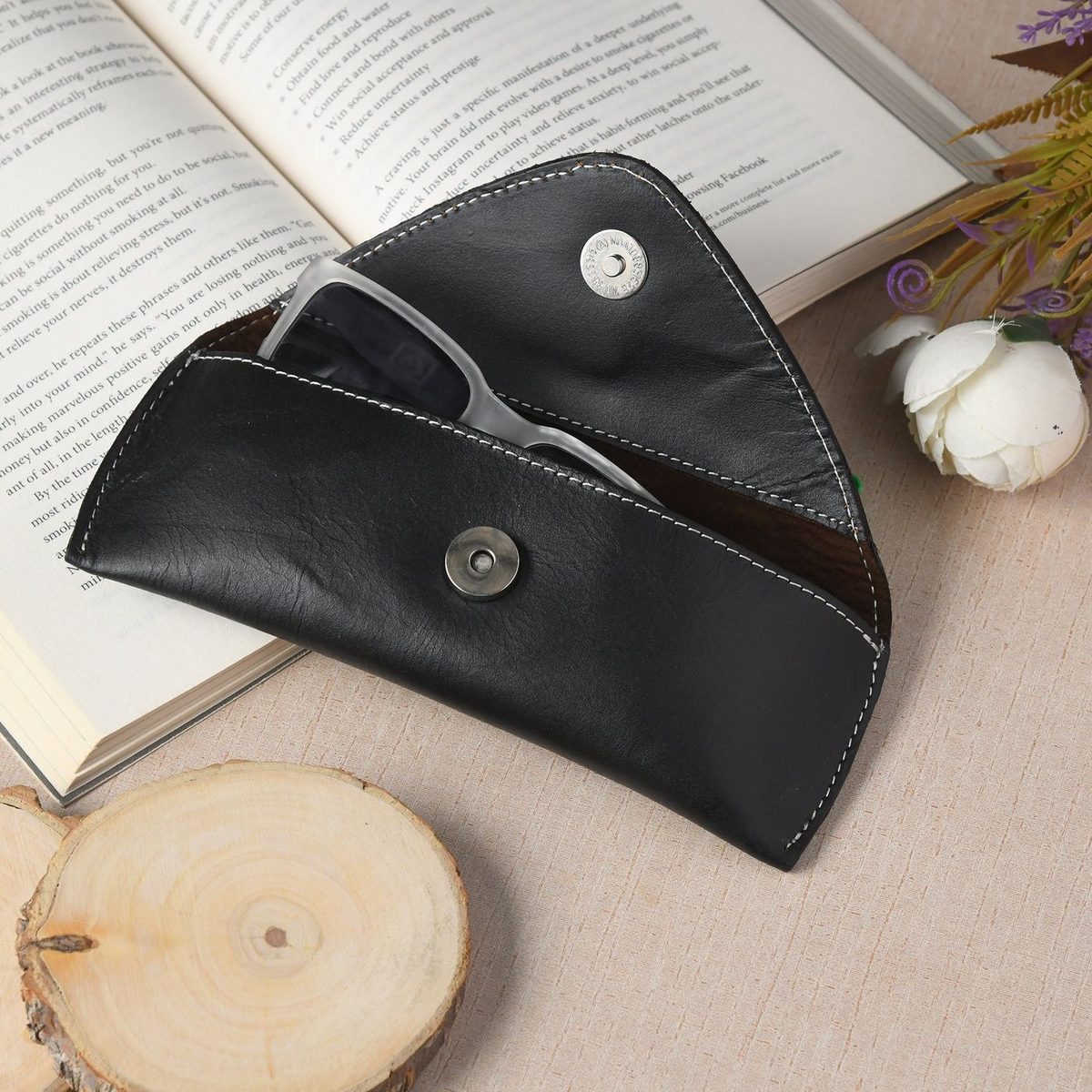 Black Leather Sunglasses Case thumbnail 2