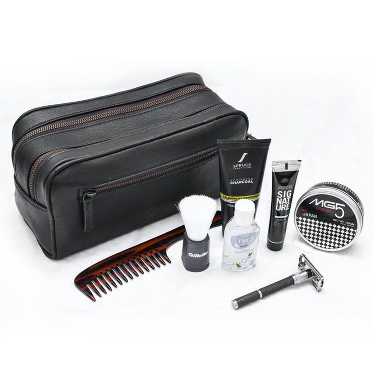 Twin Section Toiletry - Black thumbnail 2