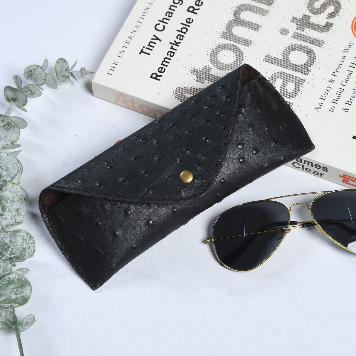 Black Pebble Textured Sunglass Case thumbnail 2