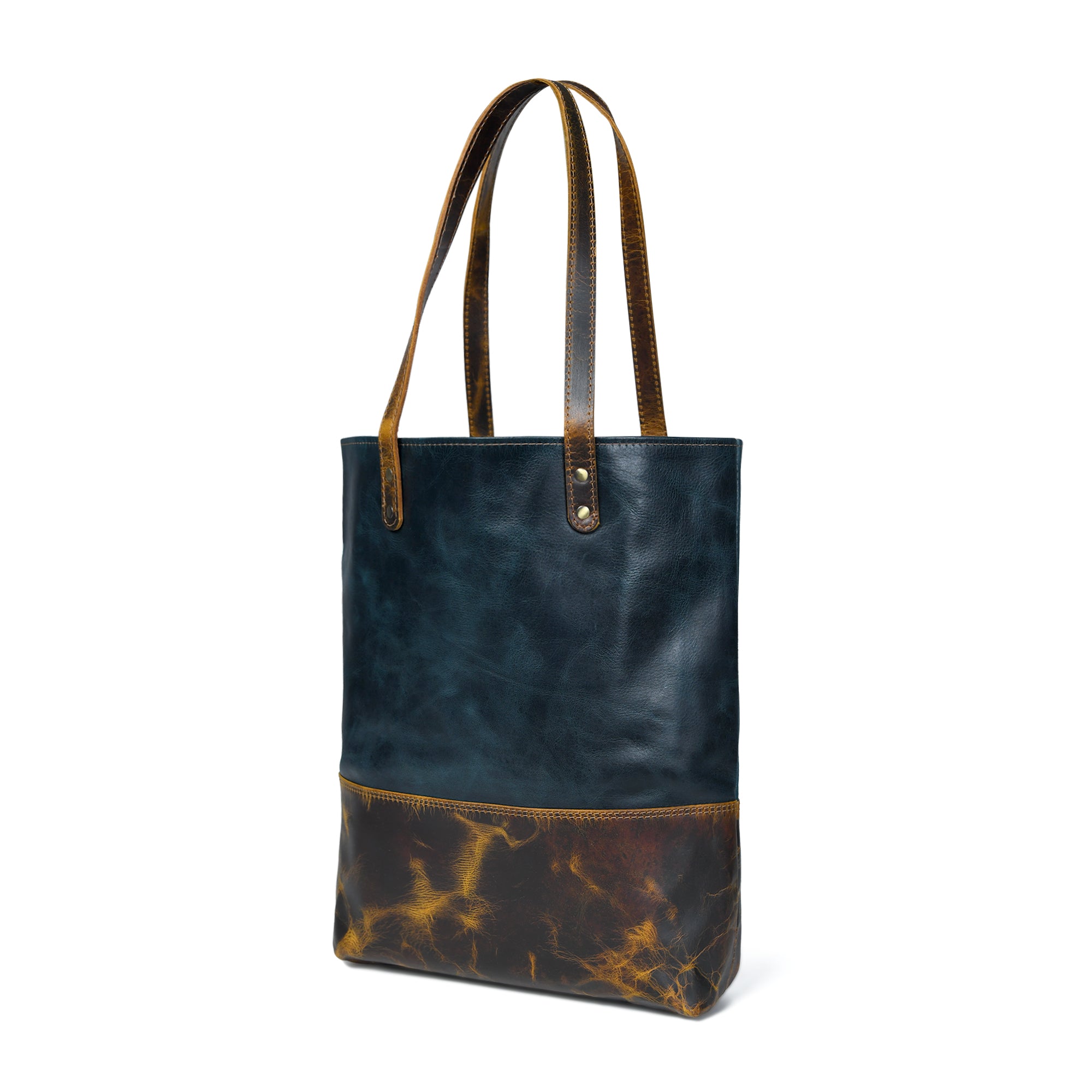 Blue Women's Leather Tote thumbnail 2