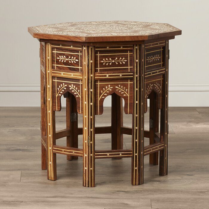 Bone Inlay End Table