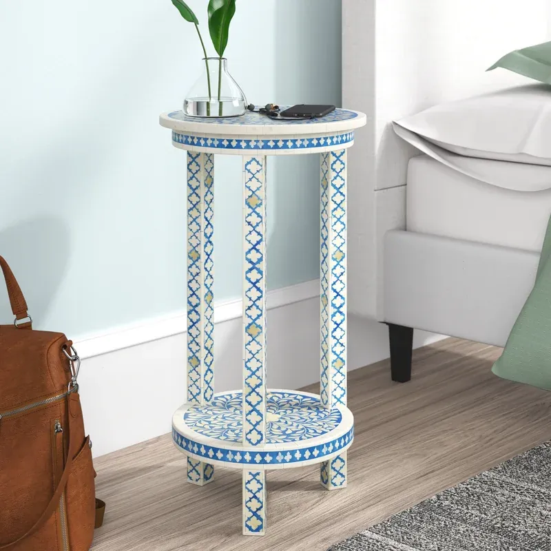 Bone Inlay End Table thumbnail 2