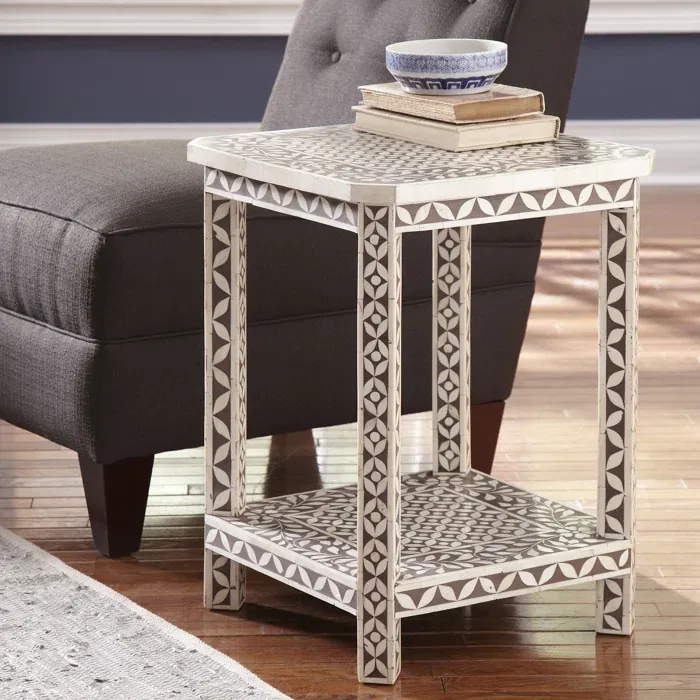 Bone Inlay End Table thumbnail 2