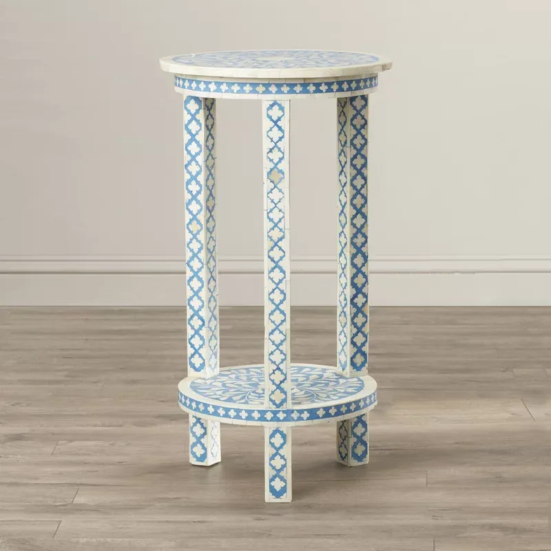 Bone Inlay End Table thumbnail 3