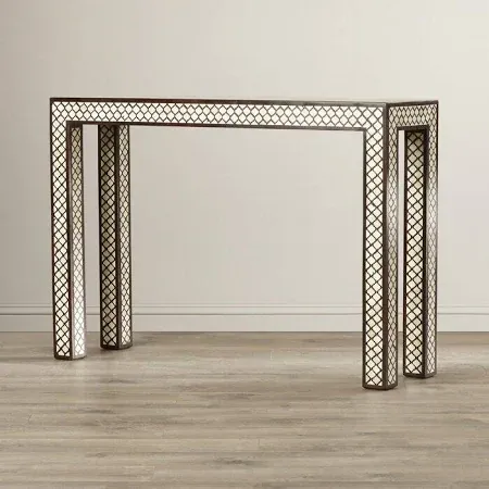 Bone Inlay Solid Wood Console Table