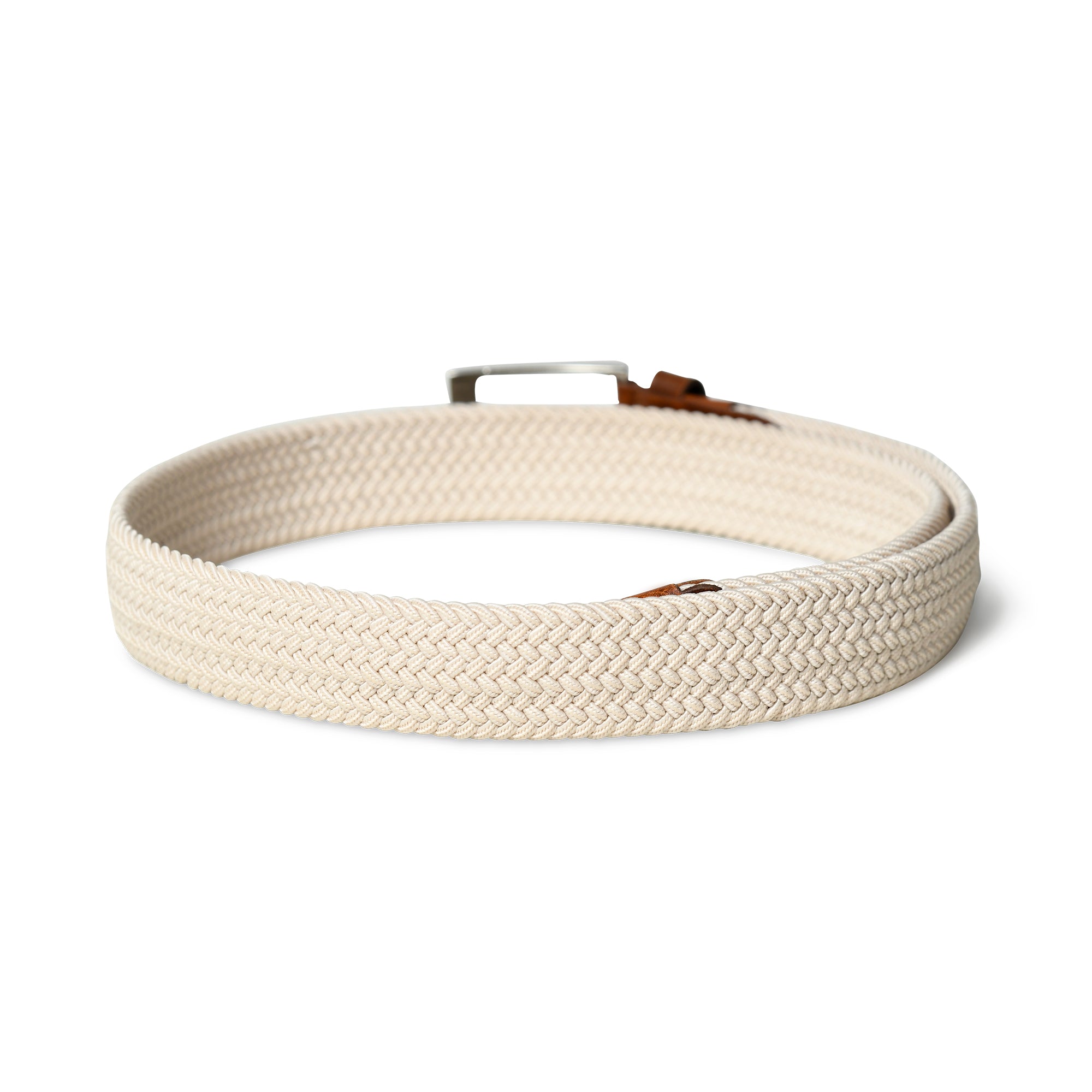 Cream & Brown Braided Canvas Leather Belt thumbnail 19