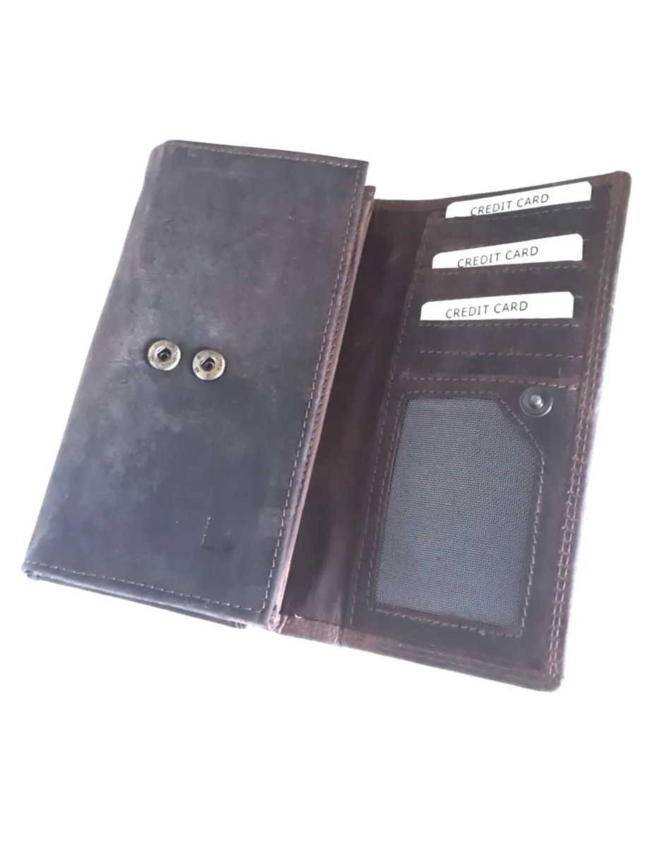 Brown buffalo hunter Leather Clutch thumbnail 4