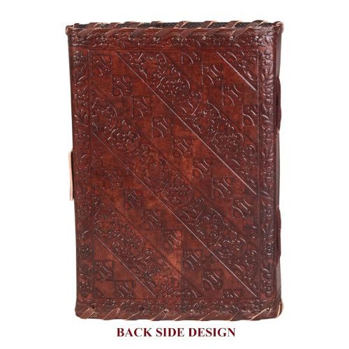 IndiFash - Leather Diary with Antique Green Stone Handmade Leather Bound Diary for Men and Women Unlined 5×7 inches Size 200 Pages Travel Diary with Antique Lock Best Choice of Gift for Raksha Bandhan Day (Green Stone) thumbnail 7