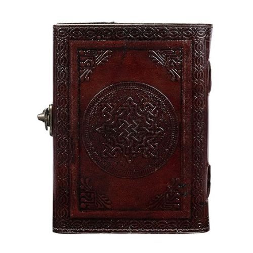 IndiFash- Handmade Leather Diary Embossed with Skull. Antique Lock Closure. Pefect for Artist Sketchbook, Scrapbook, Drawing, Writing etc. Brown Colour Size 5×7 inch (Skull) thumbnail 5
