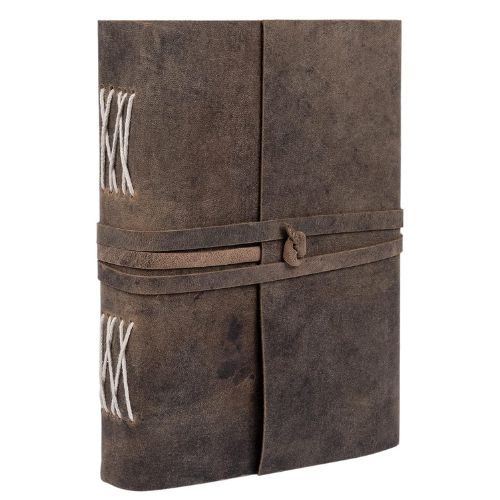 IndiFash - Leather Diary Antique Handmade Journal with Plain Paper for Men and Women, Gift for Raksha Bandhan as Art Sketchbook, Travel Diary and Notebooks to Write 6 x 8 Inch (Plain Paper)