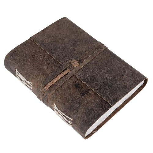 IndiFash - Leather Diary Antique Handmade Journal with Plain Paper for Men and Women, Gift for Raksha Bandhan as Art Sketchbook, Travel Diary and Notebooks to Write 6 x 8 Inch (Plain Paper) thumbnail 2