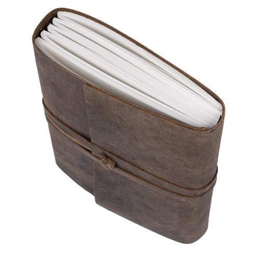IndiFash - Leather Diary Antique Handmade Journal with Plain Paper for Men and Women, Gift for Raksha Bandhan as Art Sketchbook, Travel Diary and Notebooks to Write 6 x 8 Inch (Plain Paper) thumbnail 5