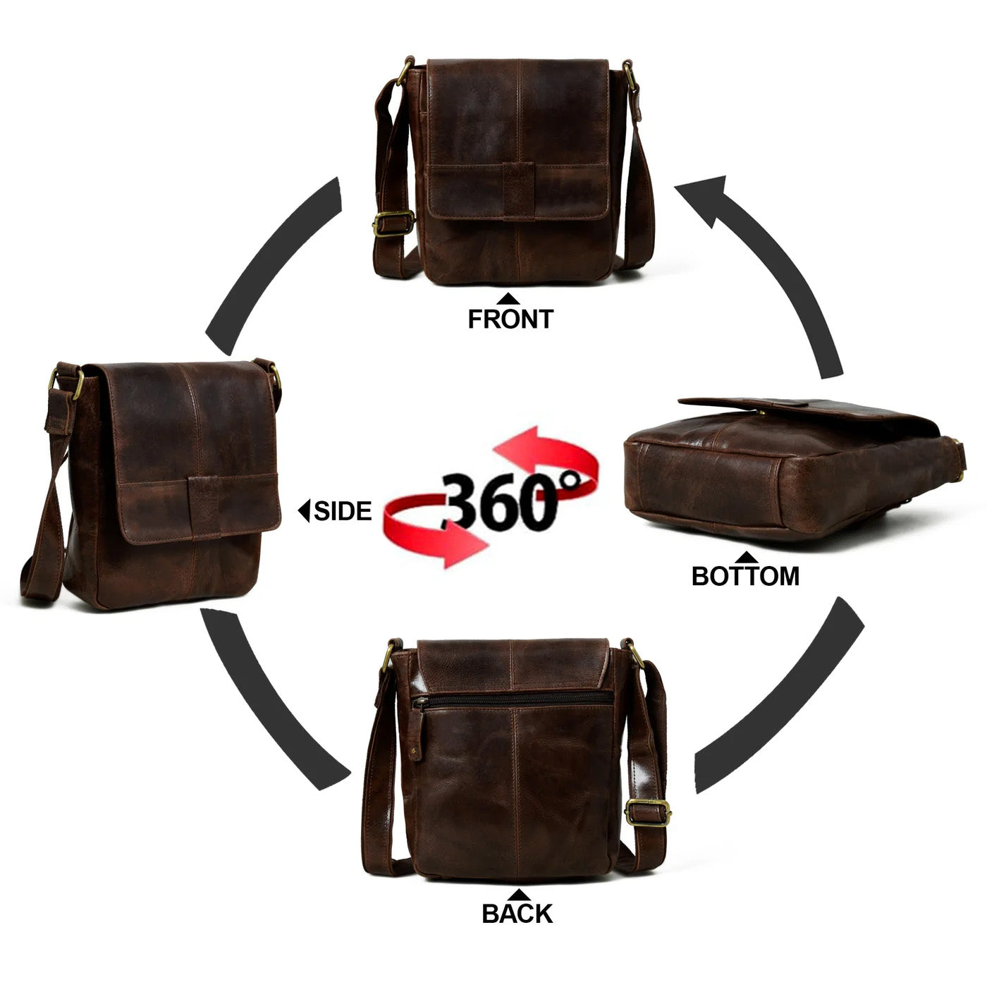 Brown Leather Crossbody Bag thumbnail 4