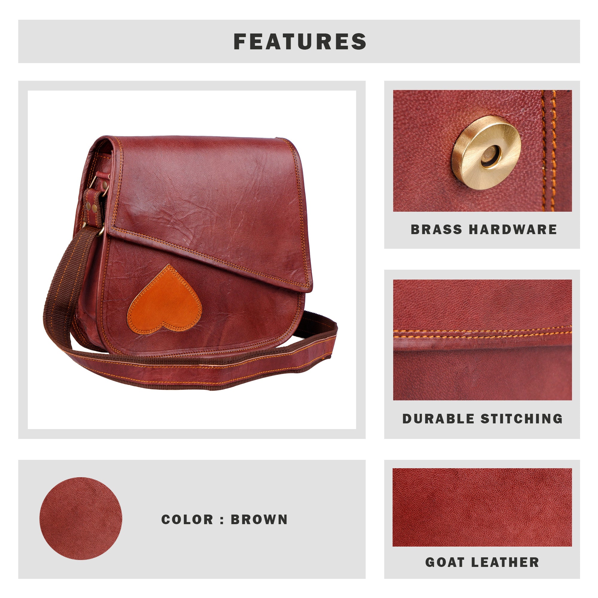 Brown Crossbody Bag For Women thumbnail 3
