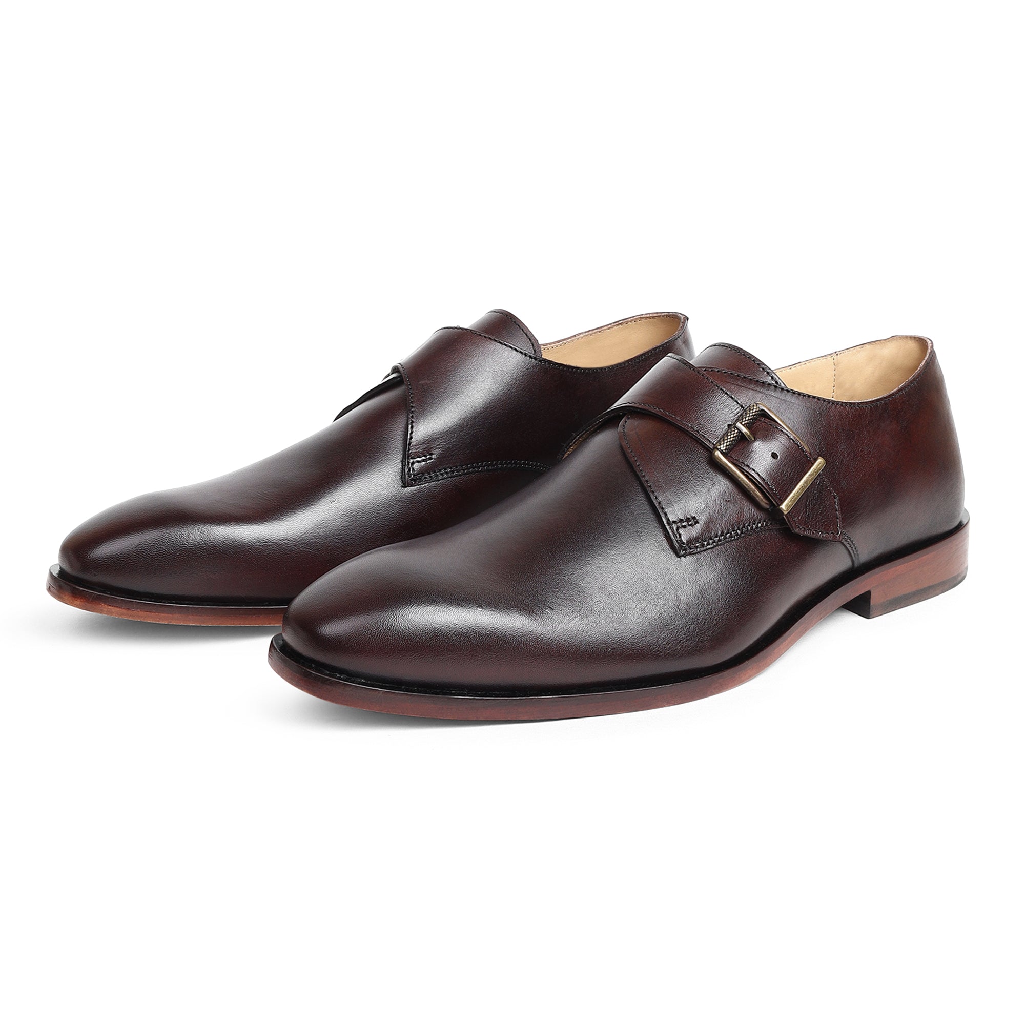 Brown Monk Leather Shoes thumbnail 2