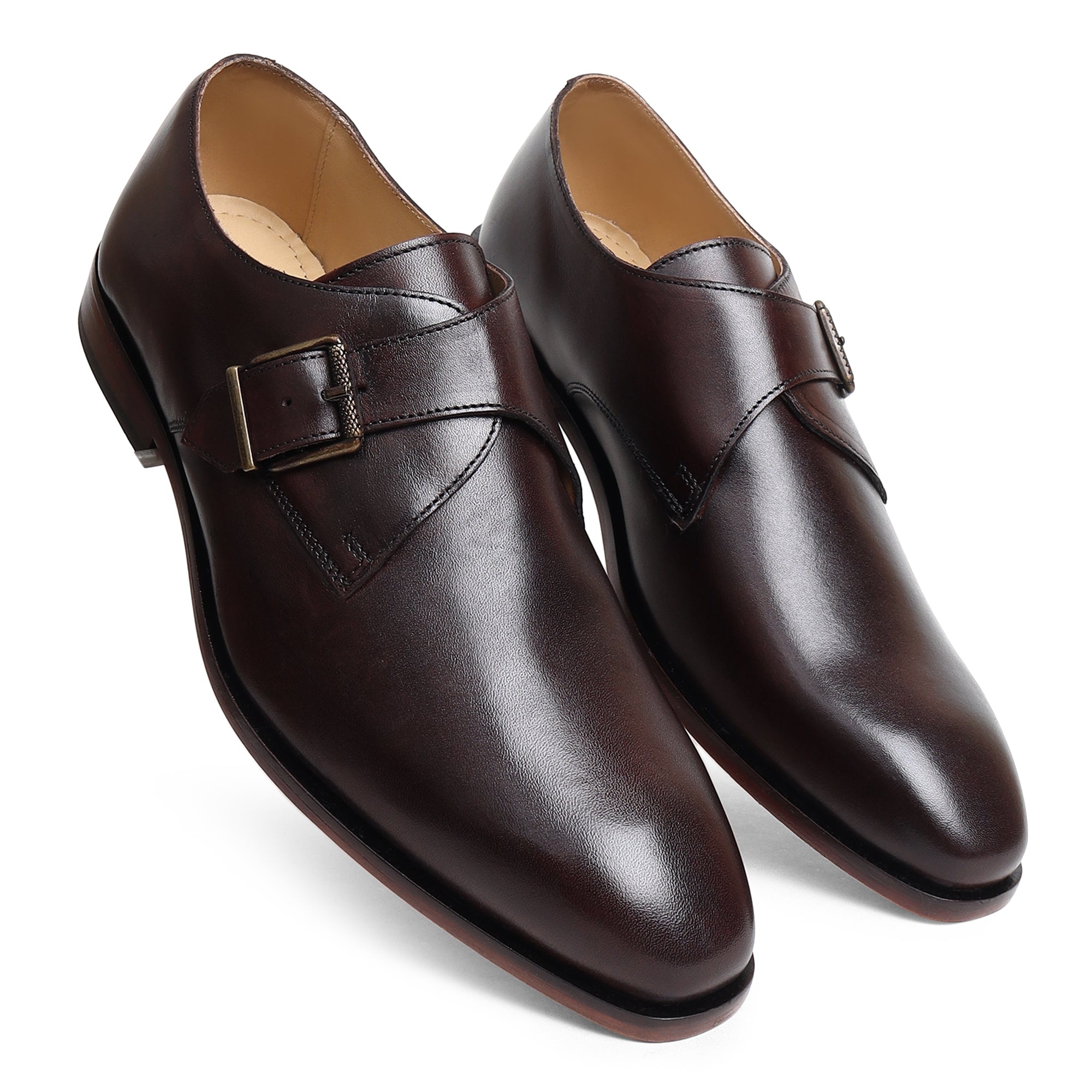 Brown Monk Leather Shoes thumbnail 29