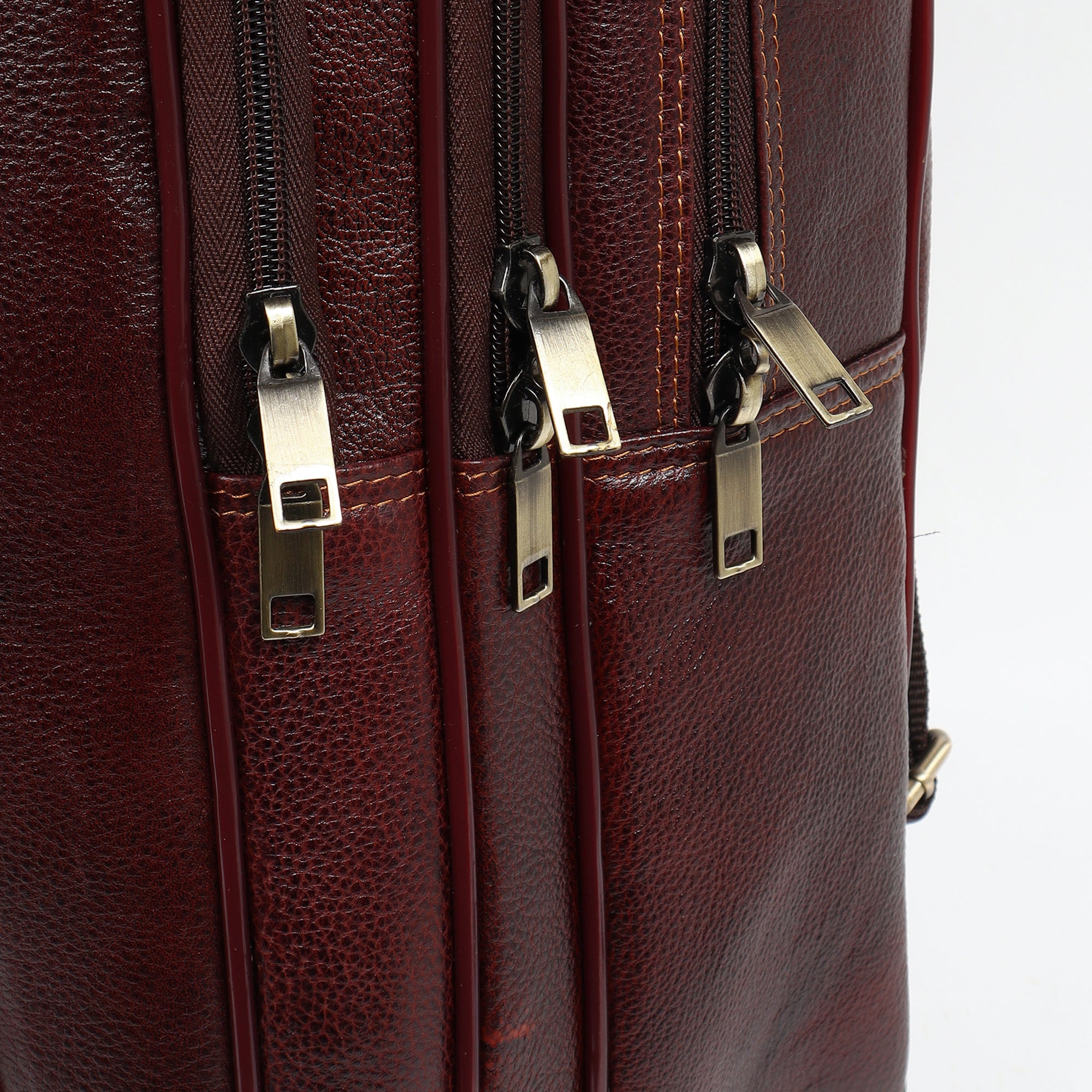 Brown Trolley Leather Backpack thumbnail 10