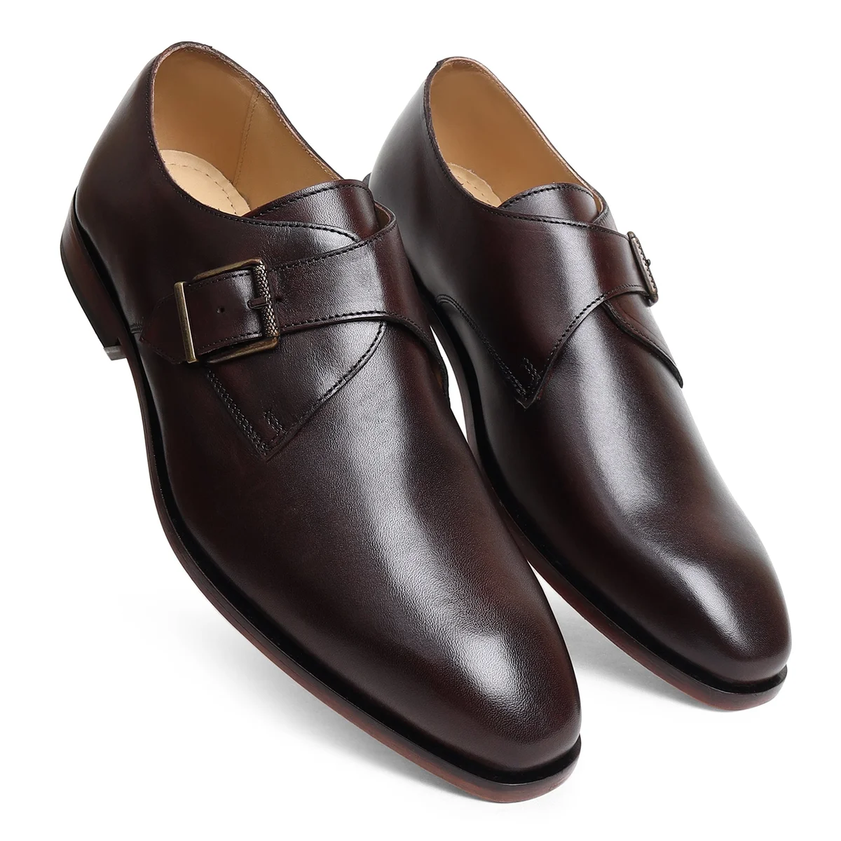 Brown Monk Leather Shoes
