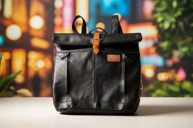 Bud Full Grain Leather Travel Backpack - Compact & Everyday Carry thumbnail 3