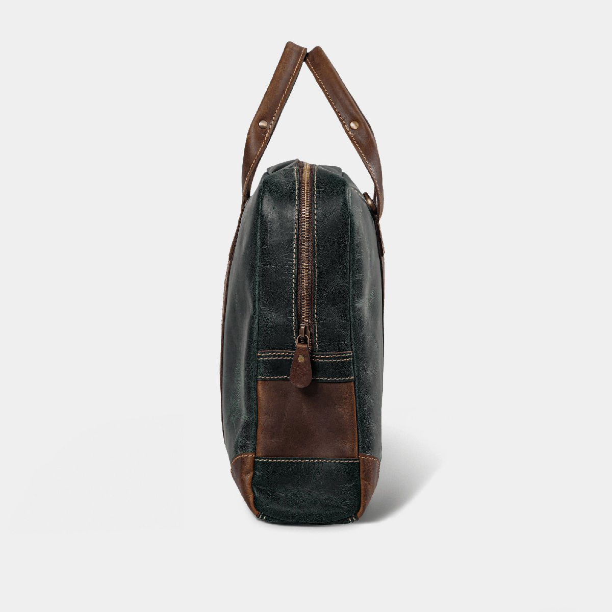 Buffalo leather Briefcase- Green bag thumbnail 4