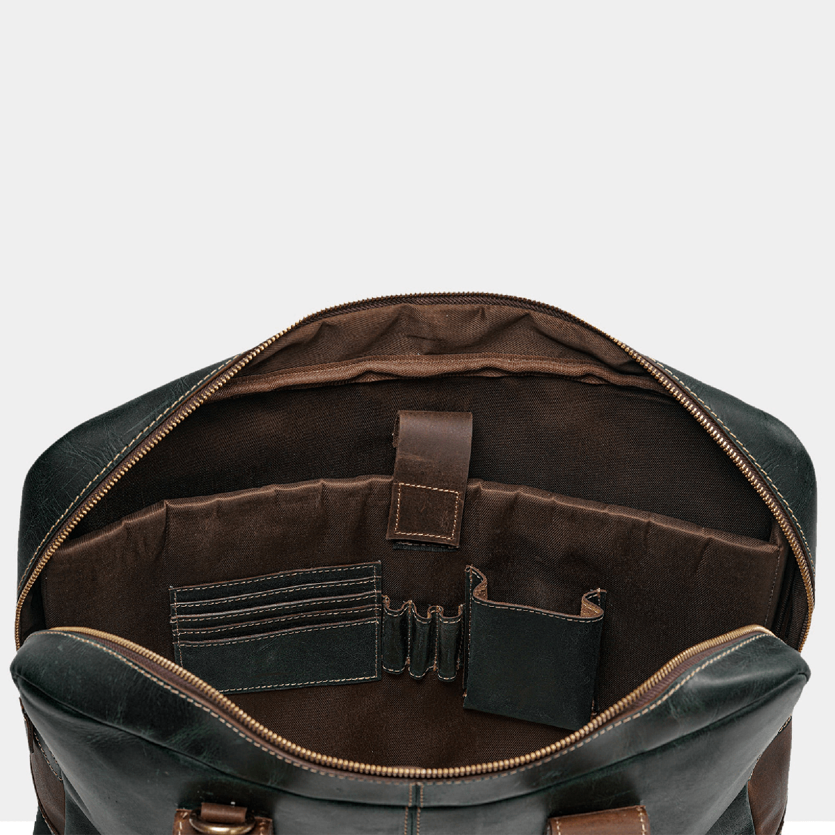 Buffalo leather Briefcase- Green bag thumbnail 7