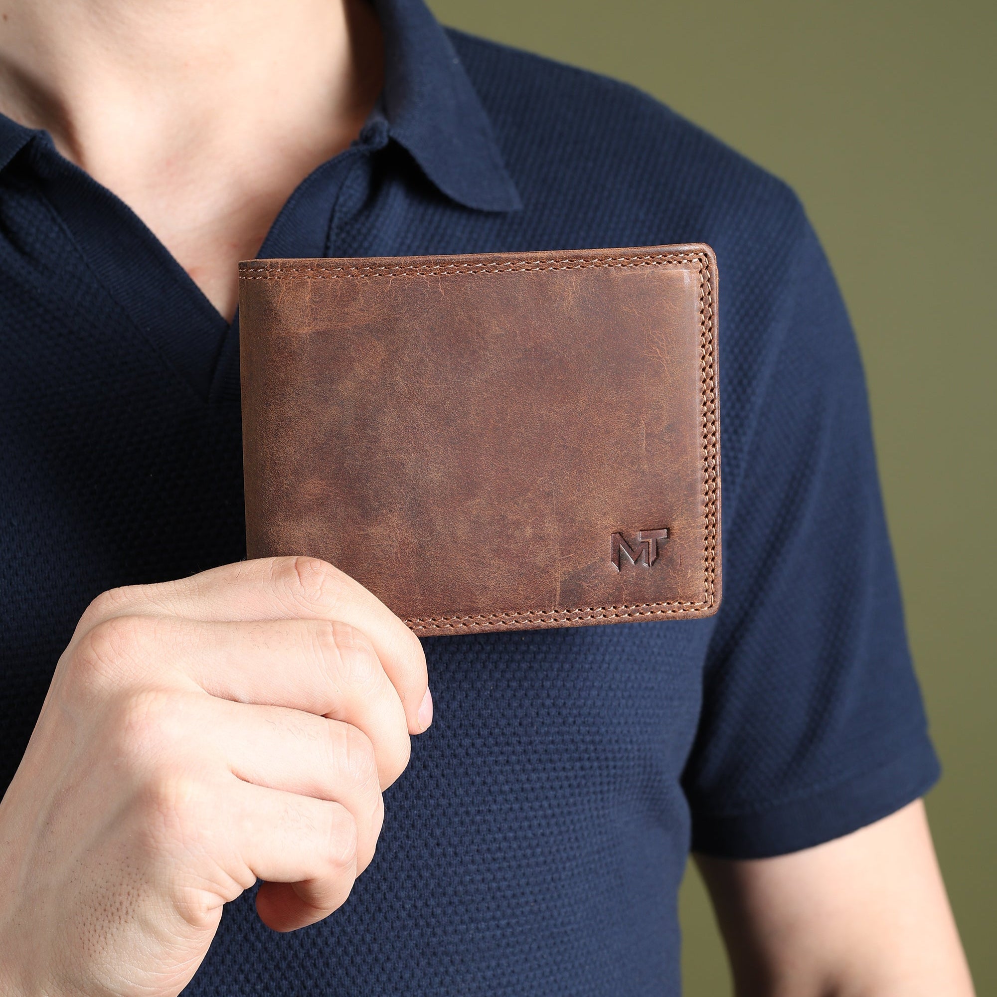 Buffalo Leather Mens Wallet - Hunter